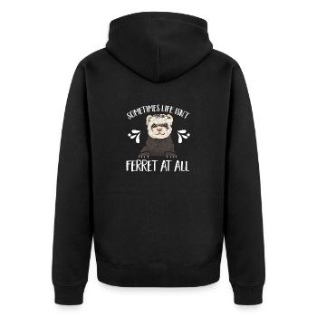 Ferret Owner Ferret - Unisex Premium Organic Zip Hoodie - black - Back - Nico (187cm)