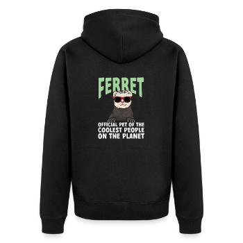 Ferret Owner Ferret - Unisex Premium Organic Zip Hoodie - black - Back - Nico (187cm)