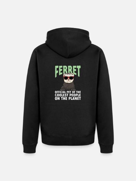 Frettchen Besitzer Frettchen - Unisex Premium Bio Zip Hoodie - Schwarz