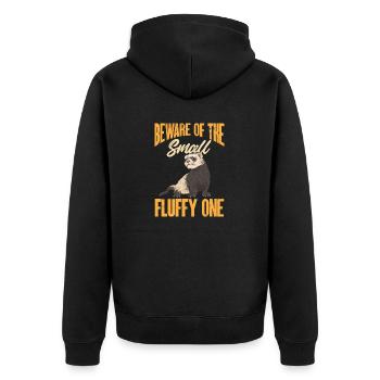 Ferret Owner Ferret - Unisex Premium Organic Zip Hoodie - black - Back - Nico (187cm)