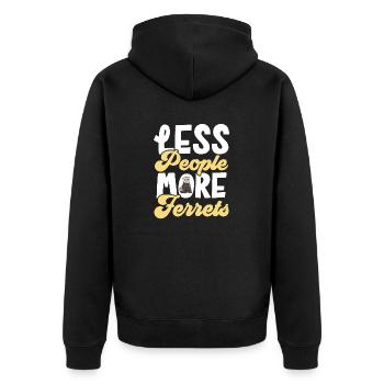Frettchen Besitzer Frettchen - Unisex Premium Bio Zip Hoodie - Schwarz - Hinten - Nico (187cm)
