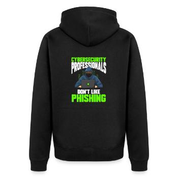 Cybersecurity Hackers IT Security - Unisex Premium Organic Zip Hoodie - black - Back - Nico (187cm)