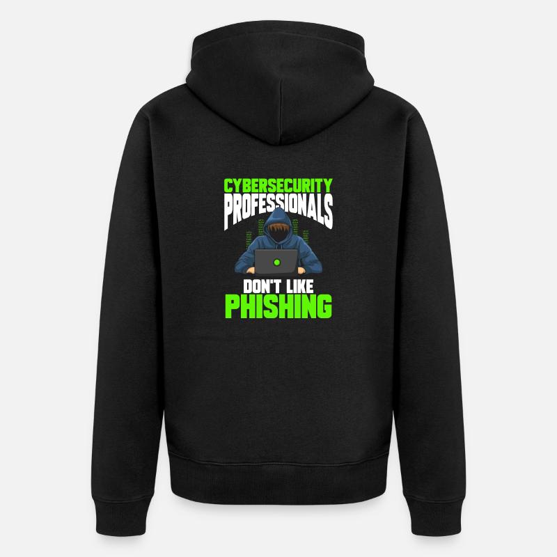 Cybersecurity Hackers IT Security - Unisex Premium Organic Zip Hoodie - black