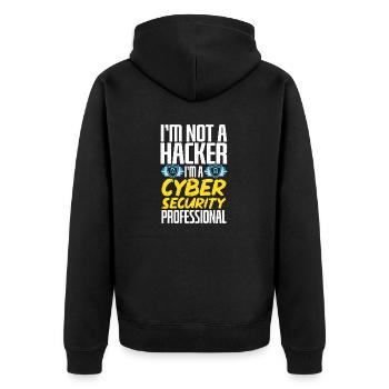 Cybersecurity Hackers IT Security - Unisex Premium Organic Zip Hoodie - black - Back - Nico (187cm)