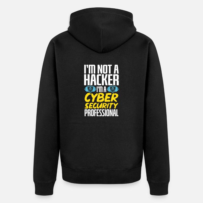Cybersecurity Hackers IT Security - Unisex Premium Organic Zip Hoodie - black