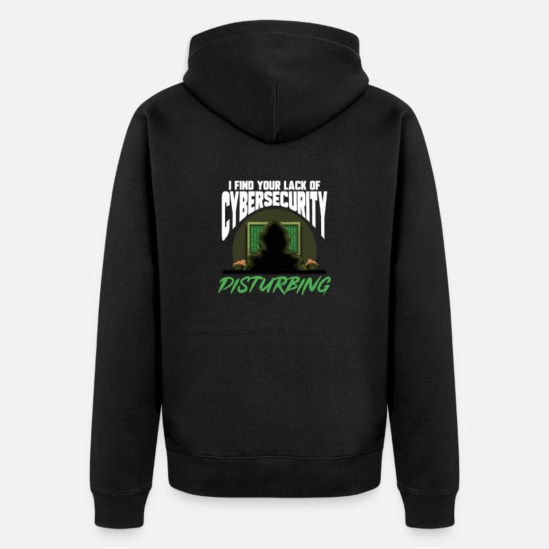 Cybersecurity Hackers IT Security - Unisex Premium Organic Zip Hoodie - black