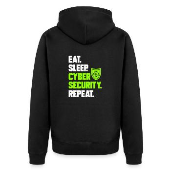 Cybersecurity Hackers IT Security - Unisex Premium Organic Zip Hoodie - black - Back - Nico (187cm)
