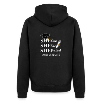 Master Of Social Work Soziale Arbeit Studium - Unisex Premium Bio Zip Hoodie - Schwarz - Hinten - Nico (187cm)