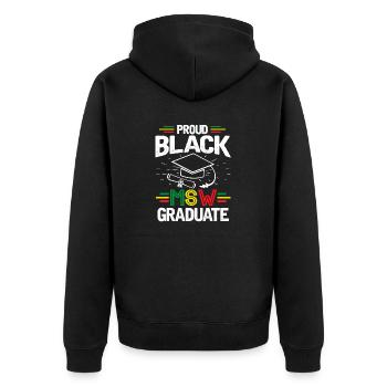 Master Of Social Work Soziale Arbeit Studium - Unisex Premium Bio Zip Hoodie - Schwarz - Hinten - Nico (187cm)