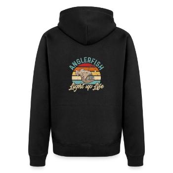 Poisson-grenouille Pêcheur en haute mer Pêcheur à la ligne - Veste à capuche bio Premium Unisexe - noir - Dos - Nico (187cm)
