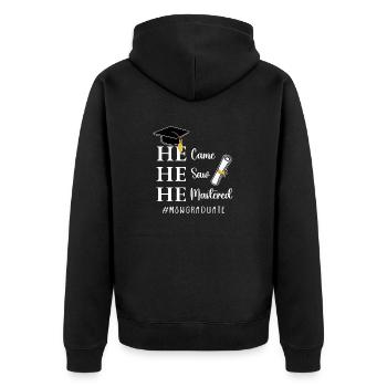 Master Of Social Work Soziale Arbeit Studium - Unisex Premium Bio Zip Hoodie - Schwarz - Hinten - Nico (187cm)