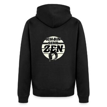 Zen symbol - Unisex Premium Organic Zip Hoodie - black - Back - Nico (187cm)