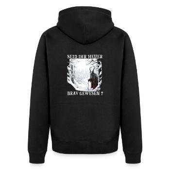 Krampus T | Costume de Krampus | Père Noël - Veste à capuche bio Premium Unisexe - noir - Dos - Nico (187cm)