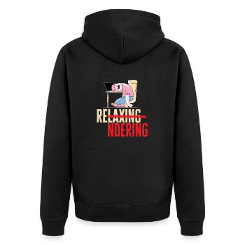 Video Editor Filmemacher Videofilmer - Unisex Premium Bio Zip Hoodie - Schwarz - Hinten - Nico (187cm)
