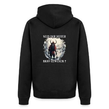 Krampus T | Costume de Krampus | Père Noël - Veste à capuche bio Premium Unisexe - noir - Dos - Nico (187cm)