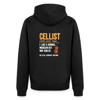 Violoncelliste Violoncelliste Musicien Violoncelle - Veste à capuche bio Premium Unisexe - noir - Dos - Nico (187cm)