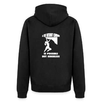 Kletterer Bergklettern Bergsteigen Berg Klettern - Unisex Premium Bio Zip Hoodie - Schwarz - Hinten - Nico (187cm)