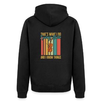 Cellospieler Cellist Musiker Cello - Unisex Premium Bio Zip Hoodie - Schwarz - Hinten - Nico (187cm)