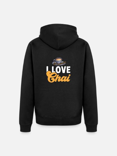Chai Tea Masala Chai - Unisex Premium Organic Zip Hoodie - black