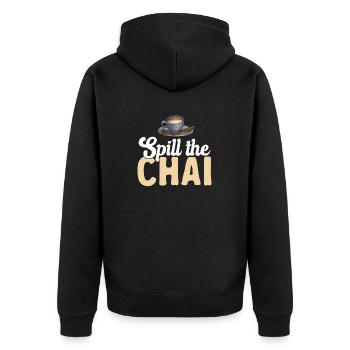Chai Tee Masala Chai - Unisex Premium Bio Zip Hoodie - Schwarz - Hinten - Nico (187cm)