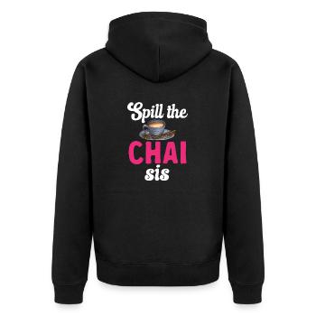 Chai Tee Masala Chai - Unisex Premium Bio Zip Hoodie - Schwarz - Hinten - Nico (187cm)