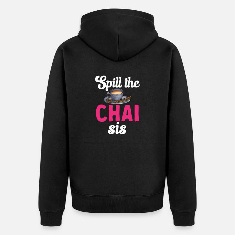 Chai Tee Masala Chai - Unisex Premium Bio Zip Hoodie - Schwarz