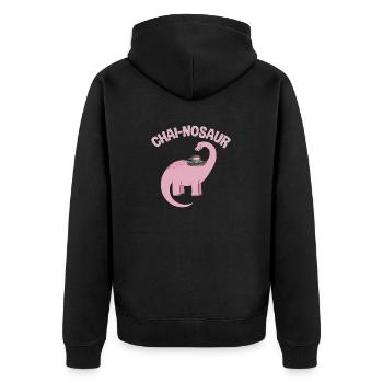 Chai Tee Masala Chai - Unisex Premium Bio Zip Hoodie - Schwarz - Hinten - Nico (187cm)