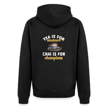 Chai Tea Masala Chai - Unisex Premium Organic Zip Hoodie - black - Back - Nico (187cm)