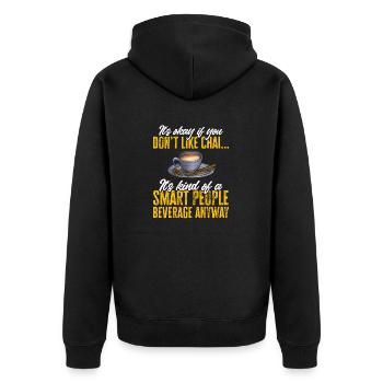 Chai Tea Masala Chai - Unisex Premium Organic Zip Hoodie - black - Back - Nico (187cm)