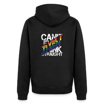 Je ne peux même pas penser hétéro drôle LGBTQ lesbienne gay - Veste à capuche bio Premium Unisexe - noir - Dos - Nico (187cm)