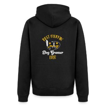 Salon de coiffure pour chiens - Veste à capuche bio Premium Unisexe - noir - Dos - Nico (187cm)