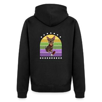 Sneaker Chihuahua Retro Dog - Veste à capuche bio Premium Unisexe - noir - Dos - Nico (187cm)