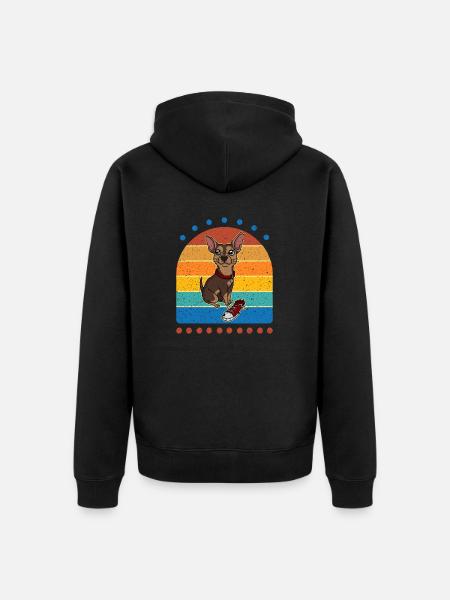 Sneaker Chihuahua Retro Dog - Unisex Premium Organic Zip Hoodie - black