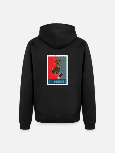 Sneaker Chihuahua Retro Dog - Unisex Premium Organic Zip Hoodie - black