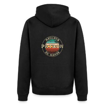 Meilleur Patron Homme Humour Chef D’entreprise - Veste à capuche bio Premium Unisexe - noir - Dos - Nico (187cm)