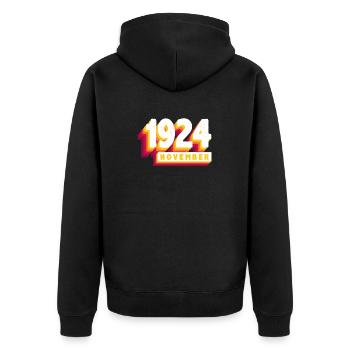 Novembre 1924 99 Ans Homme Femme Anniversaire - Veste à capuche bio Premium Unisexe - noir - Dos - Nico (187cm)