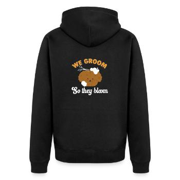 Salon de coiffure pour chiens - Veste à capuche bio Premium Unisexe - noir - Dos - Nico (187cm)
