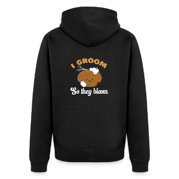 Salon de coiffure pour chiens - Veste à capuche bio Premium Unisexe - noir - Dos - Nico (187cm)
