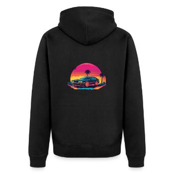 Voiture vintage - Veste à capuche bio Premium Unisexe - noir - Dos - Nico (187cm)