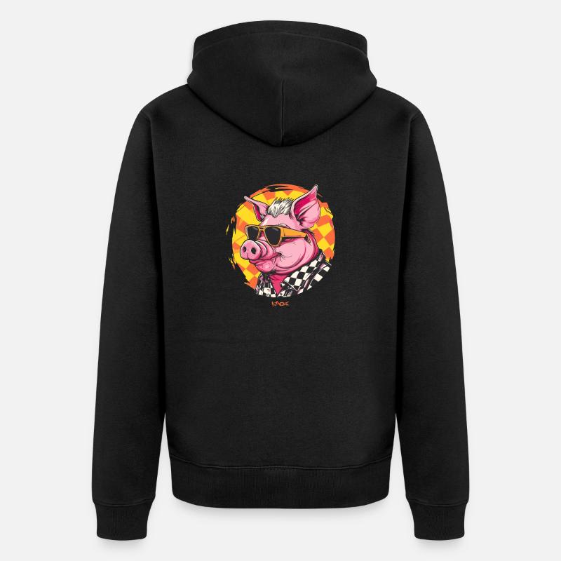 Lunettes de soleil cool Pig - Veste à capuche bio Premium Unisexe - noir