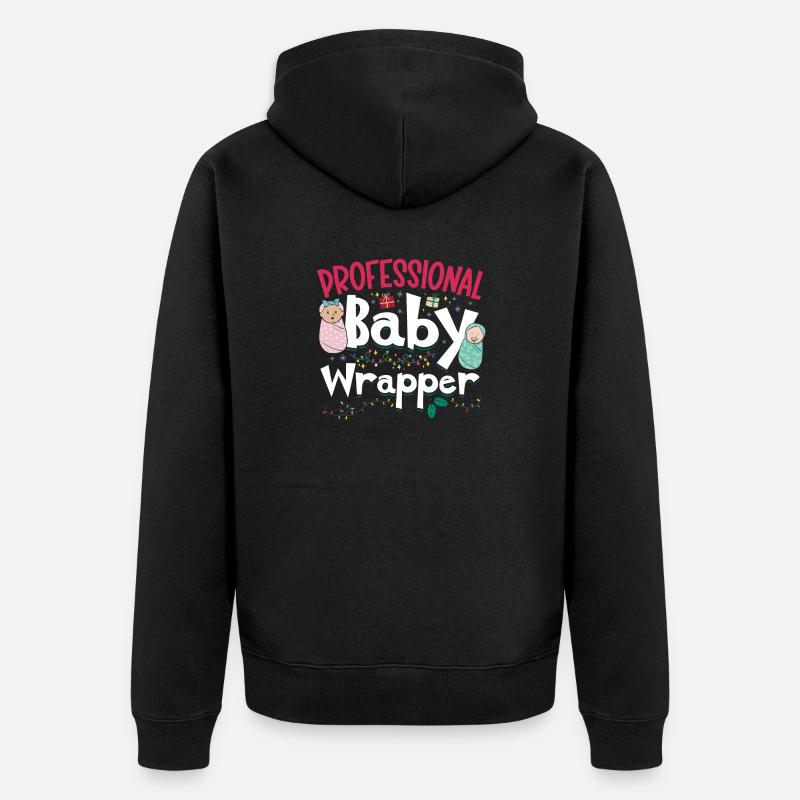 Infirmière Bébé Maternité Infirmière - Veste à capuche bio Premium Unisexe - noir