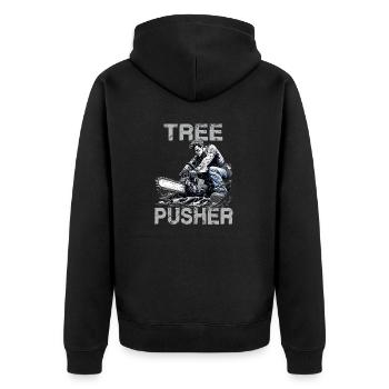 T-shirt de bûcheron | Tenue amusante de forestier - Veste à capuche bio Premium Unisexe - noir - Dos - Nico (187cm)