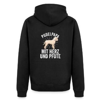 dog dog dad dad poodle dad poodle poodle - Unisex Premium Organic Zip Hoodie - black - Back - Nico (187cm)