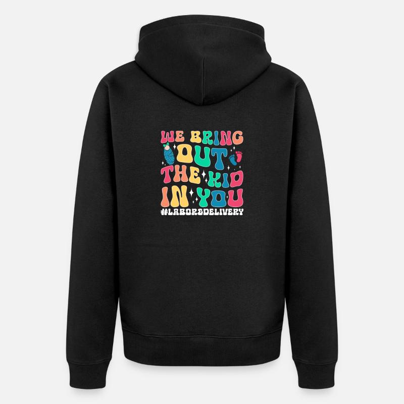 Krankenschwester Baby Entbindungsschwester - Unisex Premium Bio Zip Hoodie - Schwarz