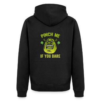 Pinch Me If You Dare St. Patrick's Day - Unisex Premium Organic Zip Hoodie - black - Back - Nico (187cm)