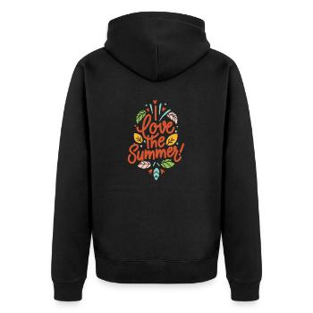 I Love The Summer! - Unisex Premium Bio Zip Hoodie - Schwarz - Hinten - Nico (187cm)