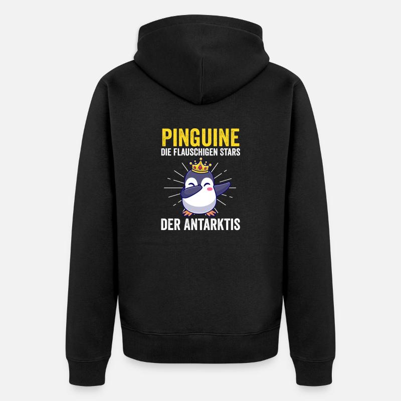 Pingouin mignon - Veste à capuche bio Premium Unisexe - noir