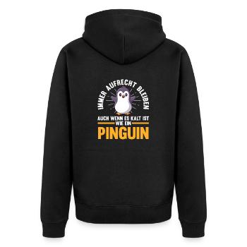 Süße Pinguin - Unisex Premium Bio Zip Hoodie - Schwarz - Hinten - Nico (187cm)