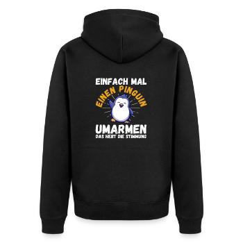 Pingouin mignon - Veste à capuche bio Premium Unisexe - noir - Dos - Nico (187cm)