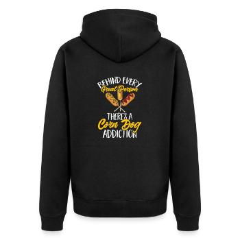 Corn Dog Corndog - Unisex Premium Organic Zip Hoodie - black - Back - Nico (187cm)
